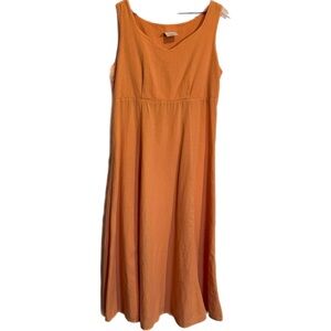 C.M.C. BY COLOR ME COTTON Fit & Flare Sleeveless Orange Midi / Maxi Dress S.